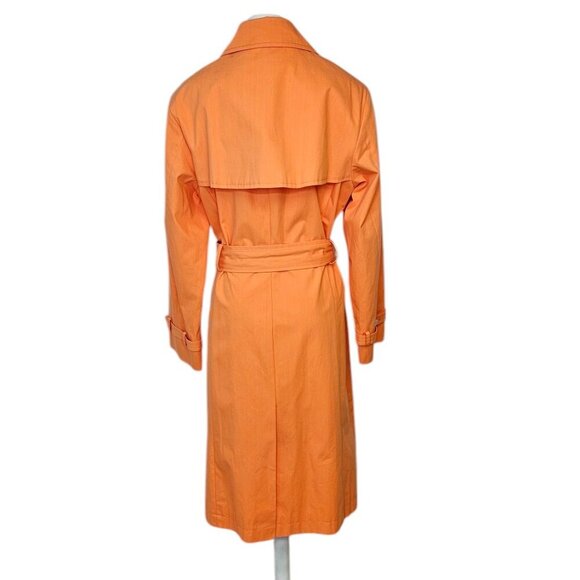 RIANI Womens Longline Trench Double Breasted Belted Jacket Orange Size 38/US 8 - Picture 2 of 11